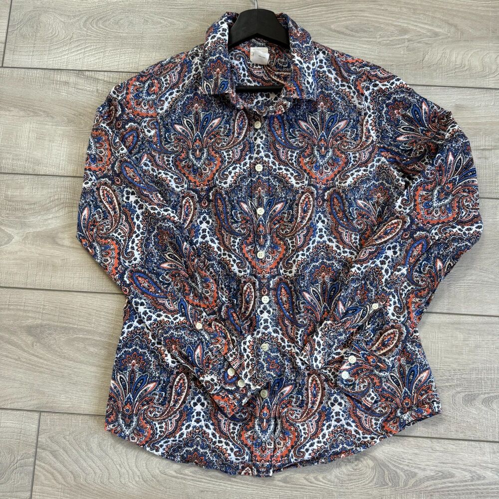 J. Crew The Perfect Shirt Paisley Size Small Long Sleeve Button Down Shirt‎